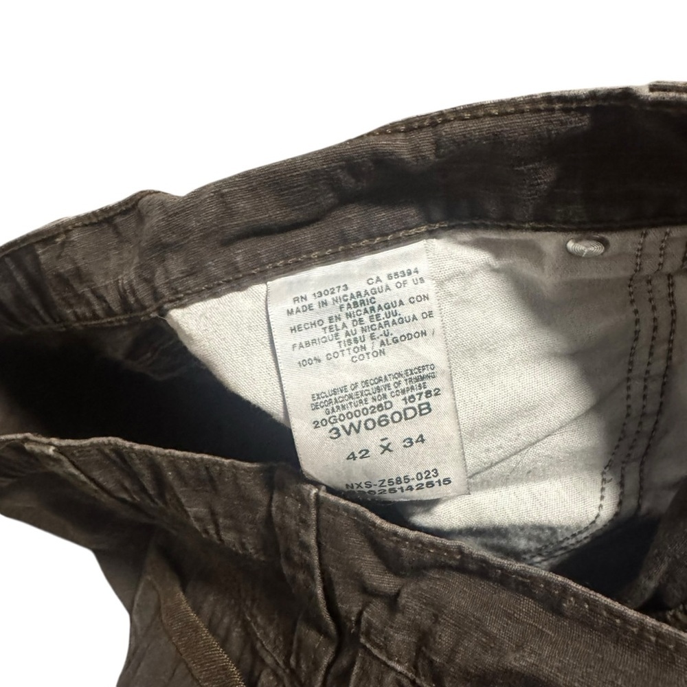Wrangler Riggs Men's Canvas Cargo Pants Distressed Workwear Gorpcore Brown 42x34 - Picture 7 of 7